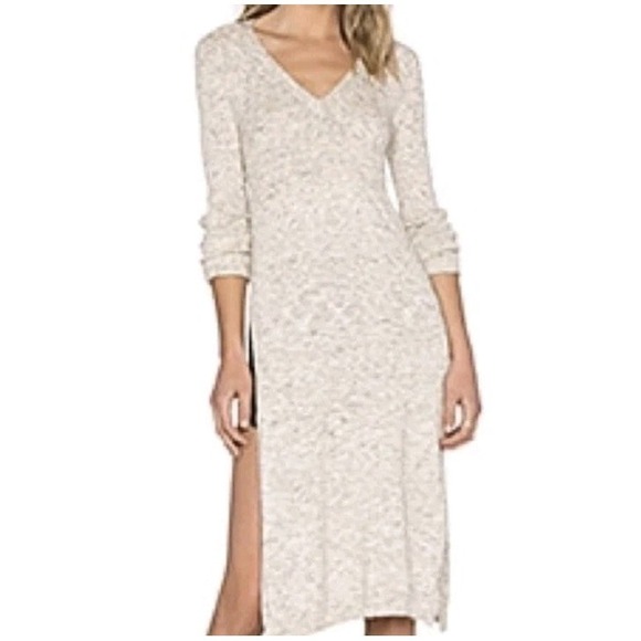 Bailey 44 Dresses & Skirts - Bailey 44 Revolve High Slit Sweater Dress Size Medium In Oat Fall Luxury Cottage